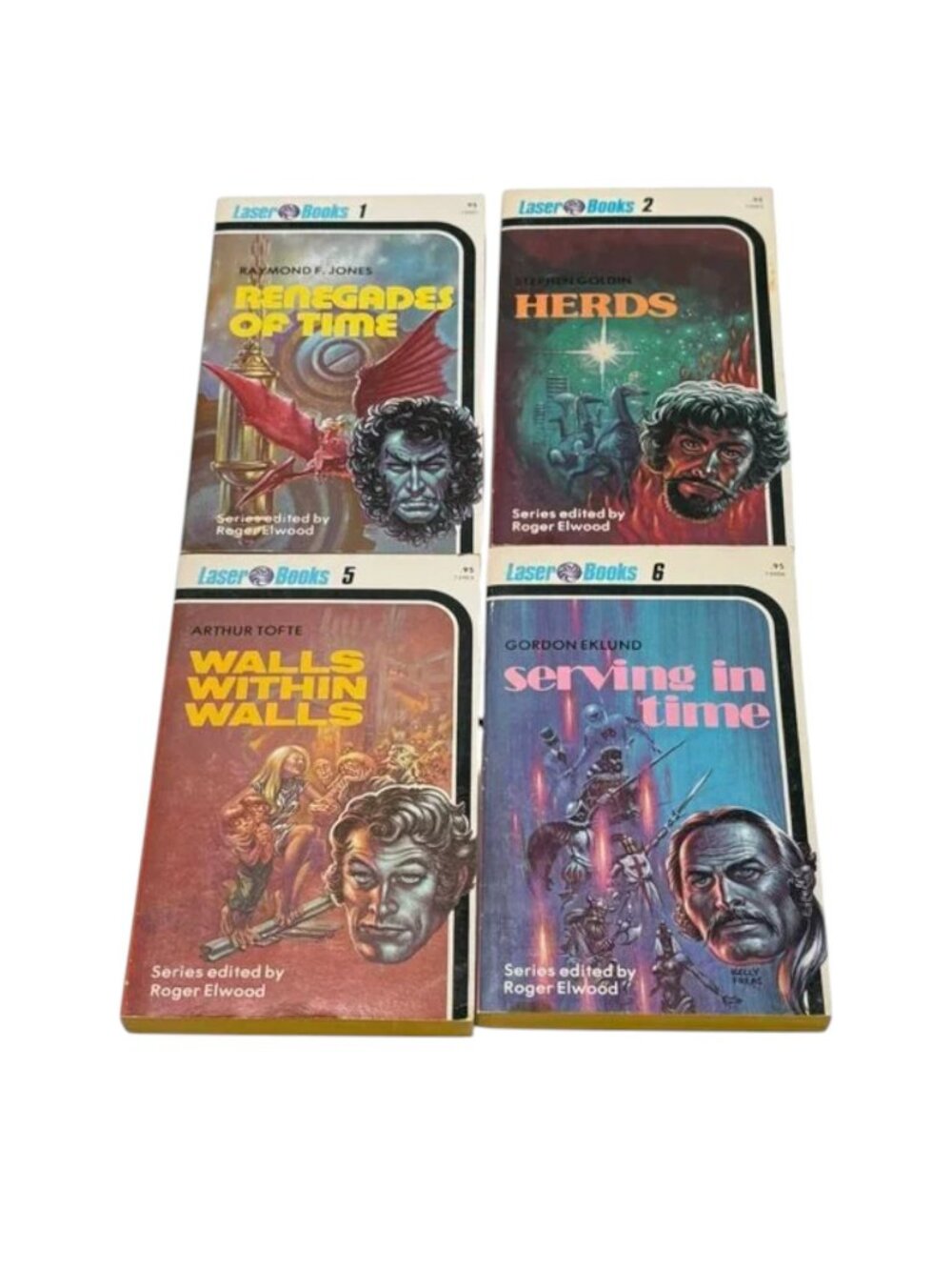 Laser Books Elwood Lot 4 Books Vol 1 2 5 6 PB Renegades Herds More Sci Fi 1975